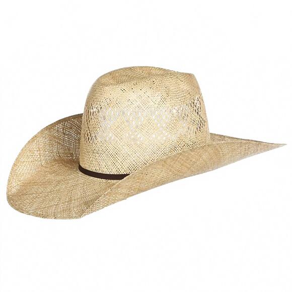 NEW ARIAT men's natural twisted weave hat in natural